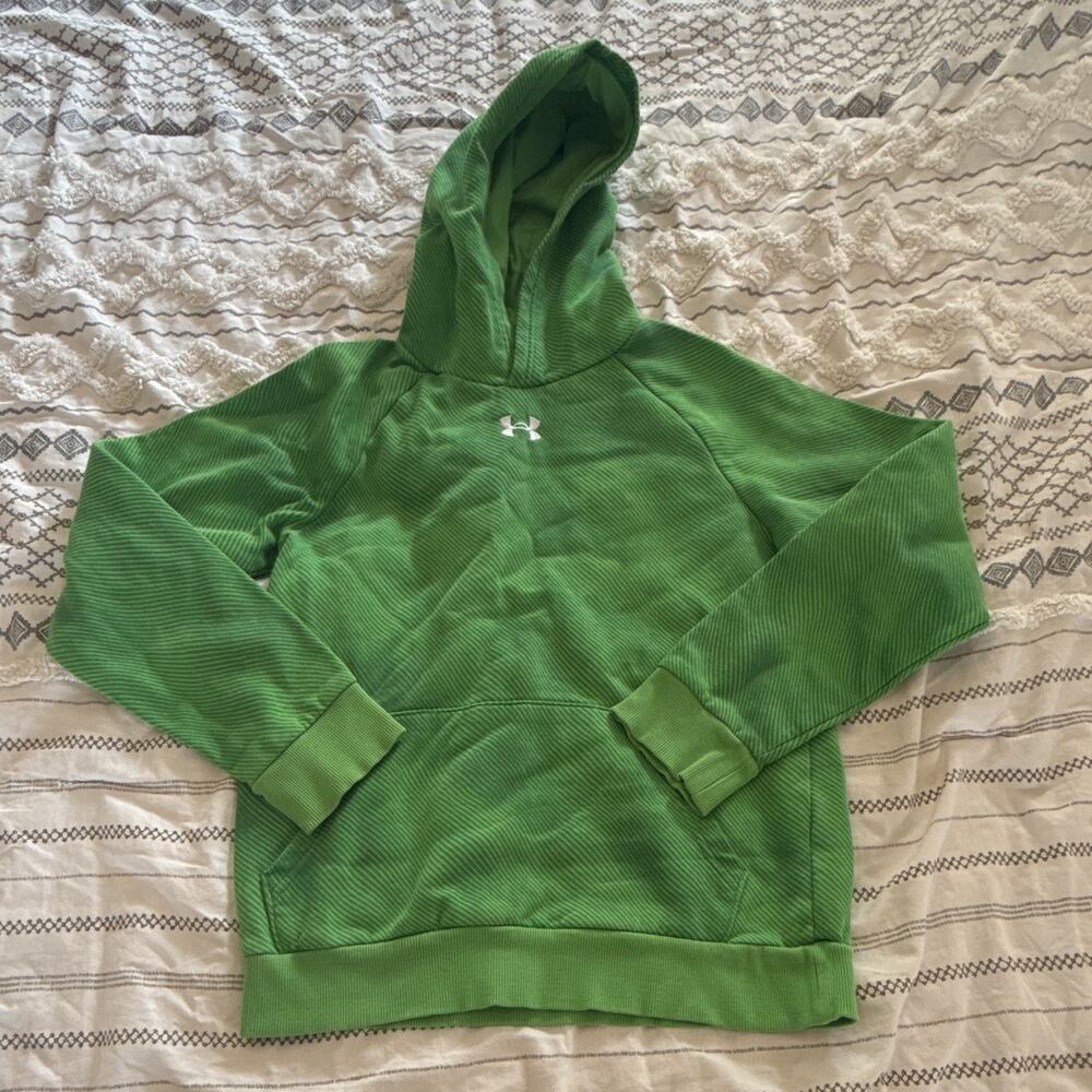 Youth Under Armour Hoodie Green Sweatshirt Size Large EUC
